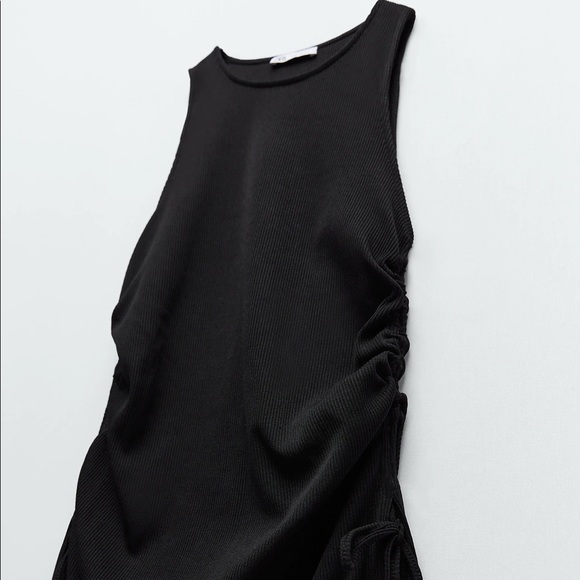 Zara Ribbed Top with Gathered Details Top - Picture 3 of 10